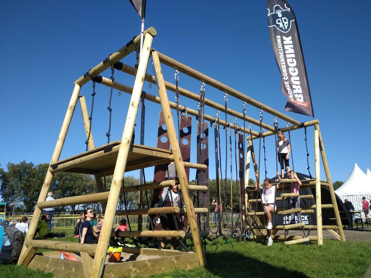 Obstacle parcour in gebruik