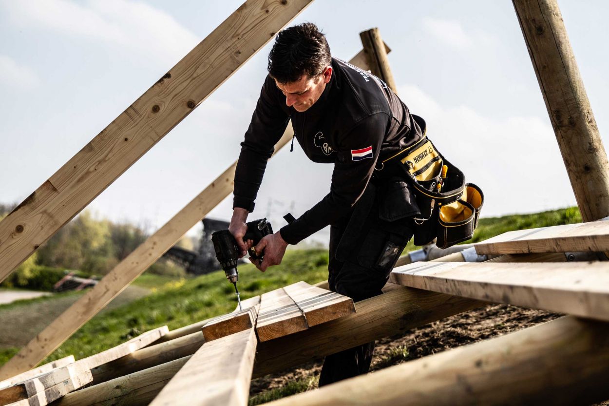 Obstacle parcour in aanbouw